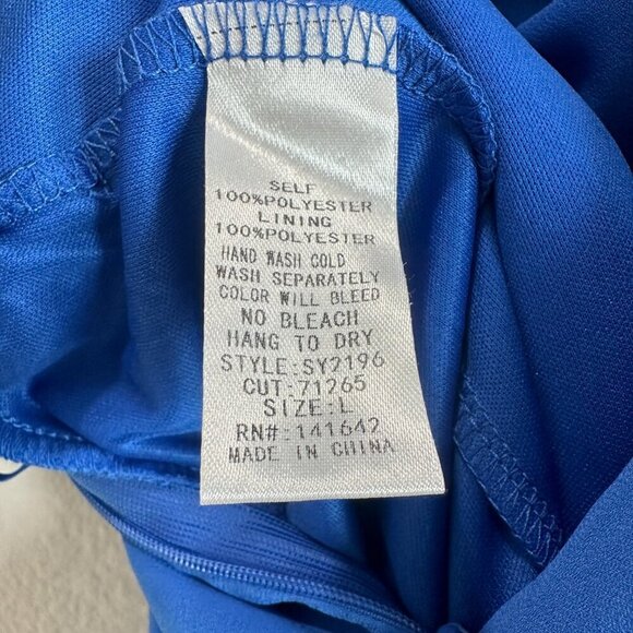 She + Sky Royal Blue Cowl Neck Spaghetti Strap Wide Leg Jumpsuit - Picture 8 of 8